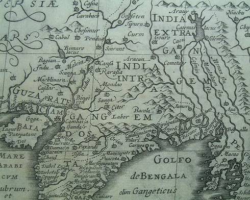 Peta kuno Teluk Khambhat oleh Gerard Mercator