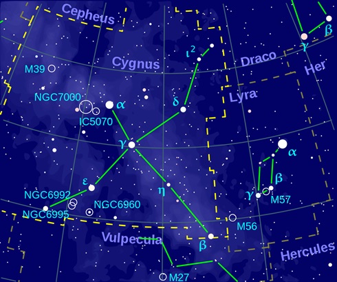 Peta gugus Cygnus