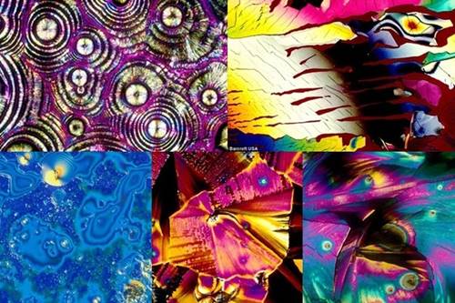 Alkohol di bawah Mikroskop memiliki pola yang indah