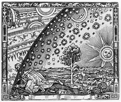 Ilustrasi astral projection pada ukiran Flammarion oleh seniman yang tidak diketahui tahun 1888