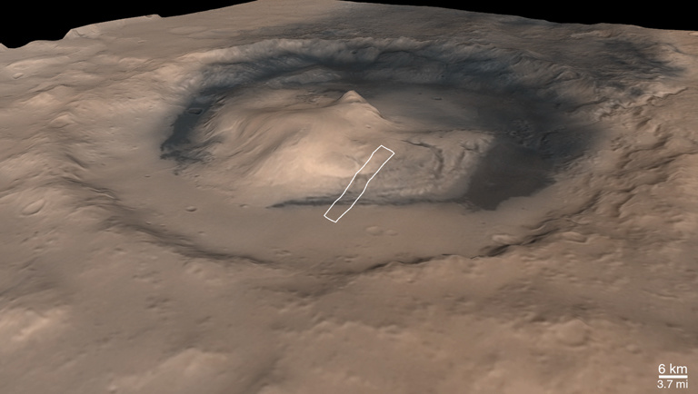 Kawah Gale dan Aeolis Mons