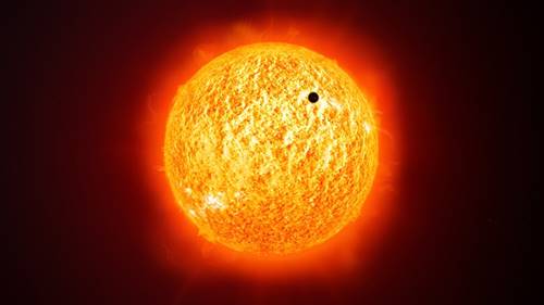 Ilustrasi gambar titik pada bagian Matahari